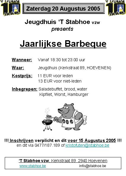 Affiche BBQ van 2005